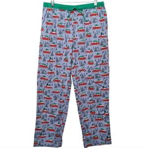 Matilda Jane Nodding Off Pj Pajama Pants Men's Size Large Christmas Cars